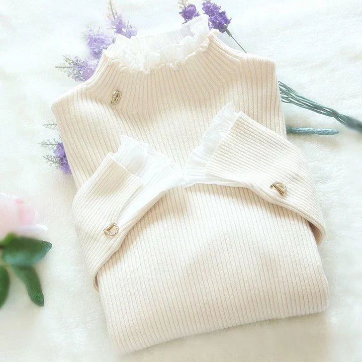 Levoire | Pull En Tricot Pour Femmes Avec Décolleté En V Beige