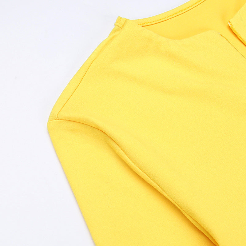 Levoire | Midi Dress With Long Sleeves And V Neck