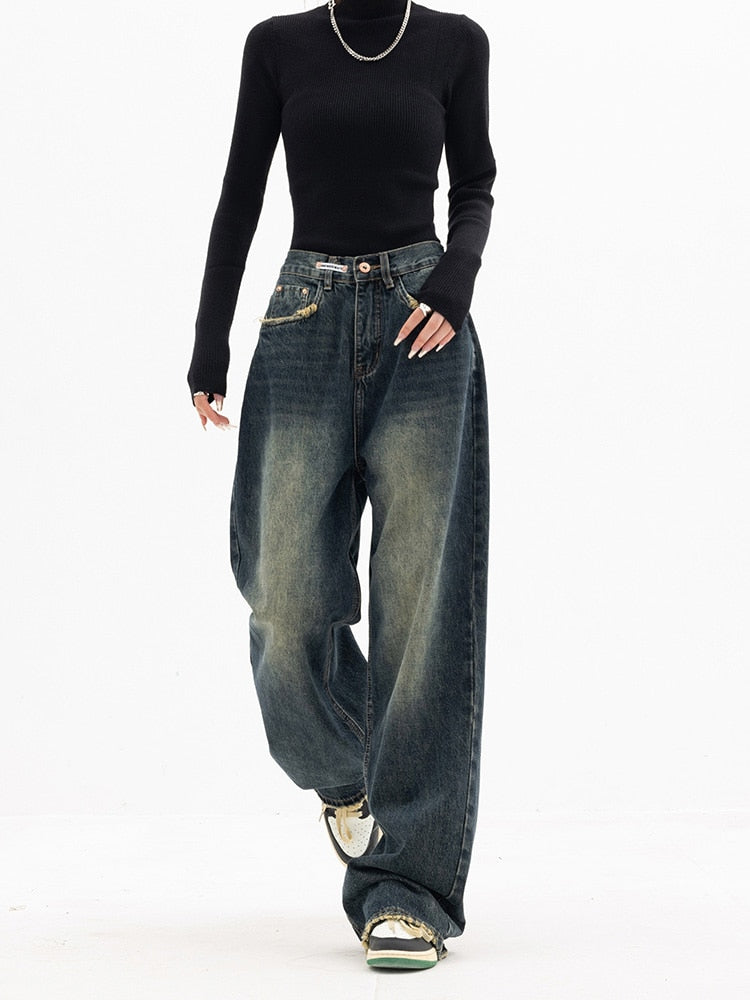 Levoire | Weinlese Baggy Jeans Pour Femmes