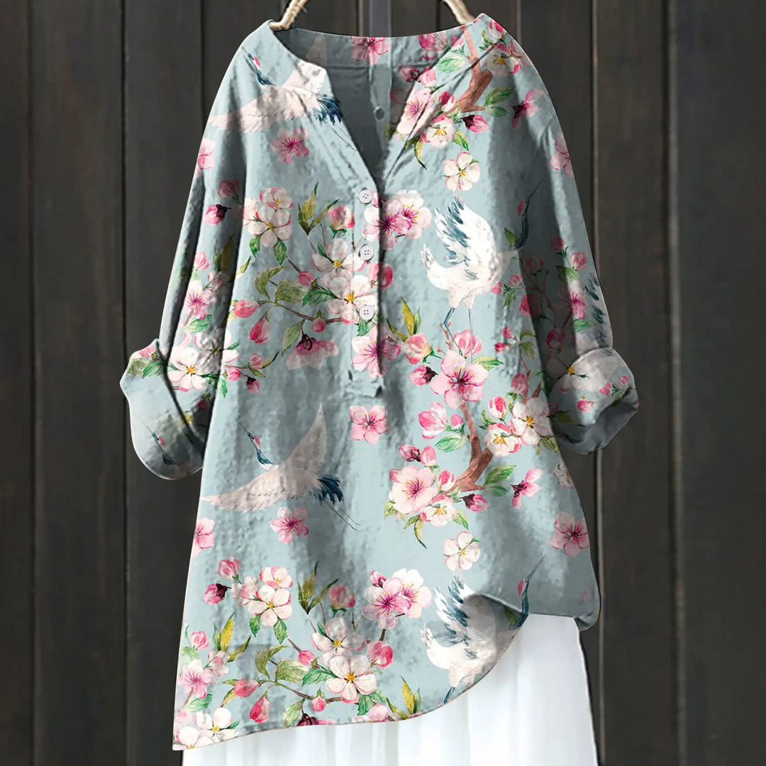 Levoire | Blouse Florale Décontractée Ciel bleu