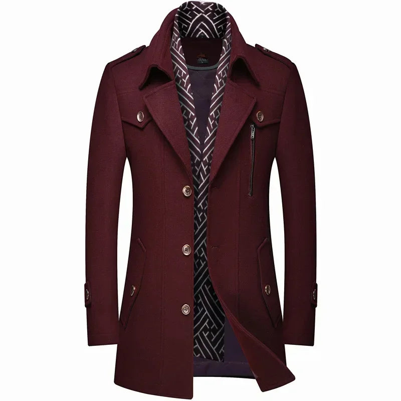 Levoire | Long Wool Coat With Buttons Rot
