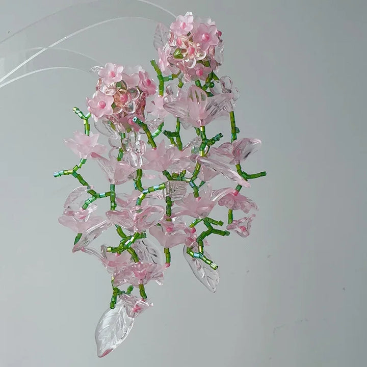 Levoire | Boucles D'Oreilles Fleuries Japonaises Pastel rose pâle