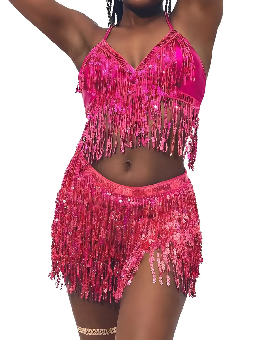 Levoire | Ensemble De Soutien-Gorge Et Ceinture À Paillettes Rosenrot Taille unique