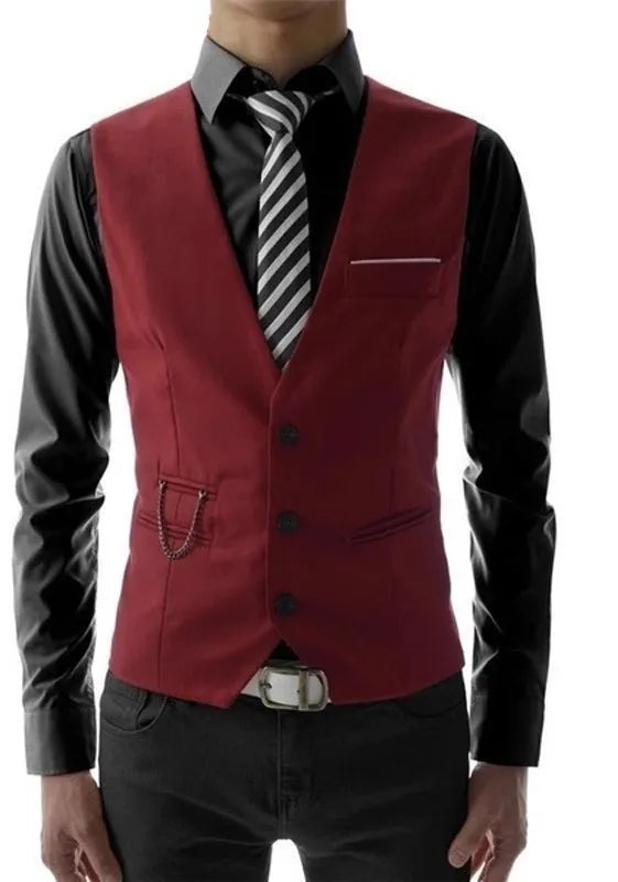 Levoire | Élégant Gilet Sans Manches Pour Hommes Avec Boutons Rot