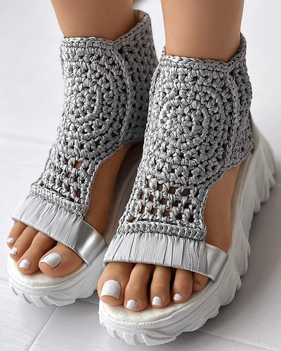 Levoire | Sandales Compensées En Crochet Élégantes Pour Femmes