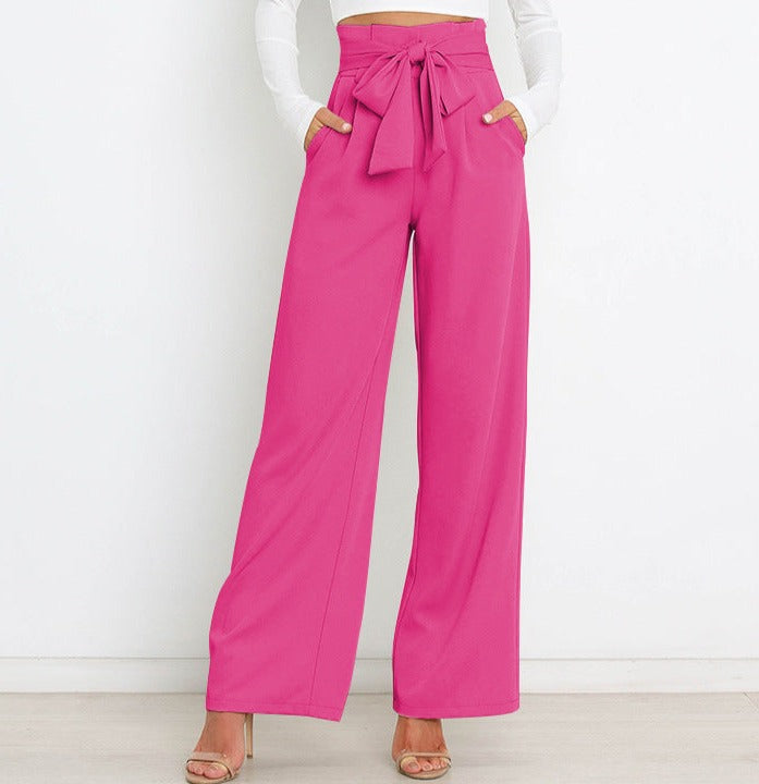 Levoire | Pantalon Large Taille Haute Pour Femmes Rosenrot