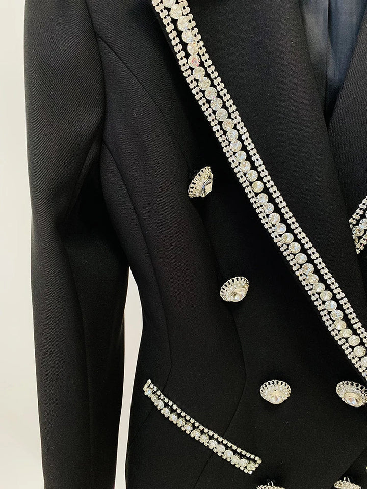 Levoire | Veste Designer Blazer Brodé De Cristaux Diamonds Pantalon Droit