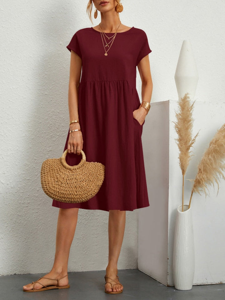 Levoire | Robe Mi-Longue À La Mode Pour Femmes Rot