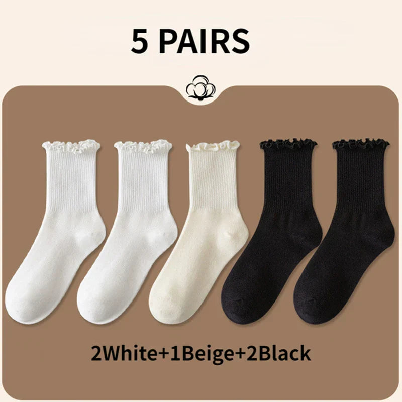 Levoire | De 5 Chaussettes Volantées Femme Confort Et Respirabilité 4 EUR 35-39