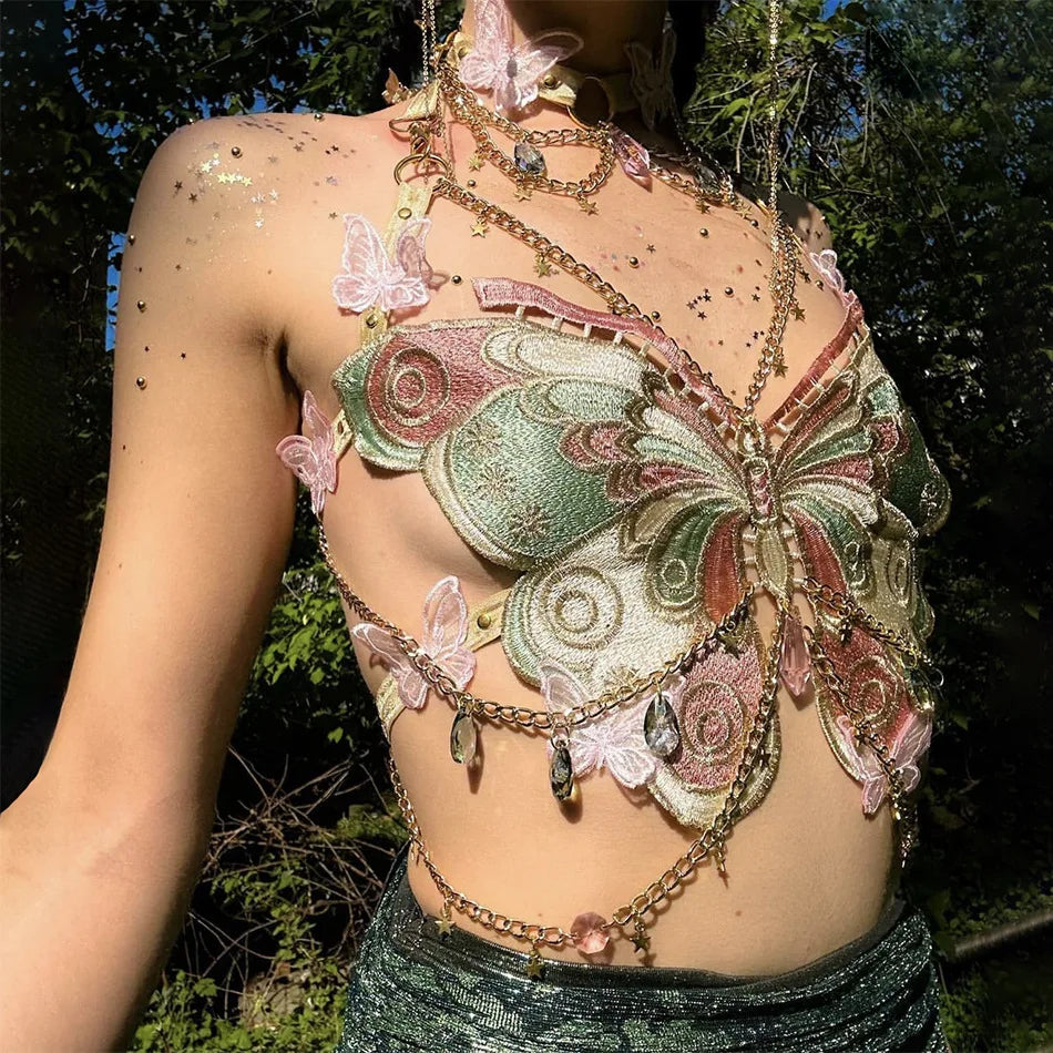Levoire | Haut Court Papillon Brodé Y2K