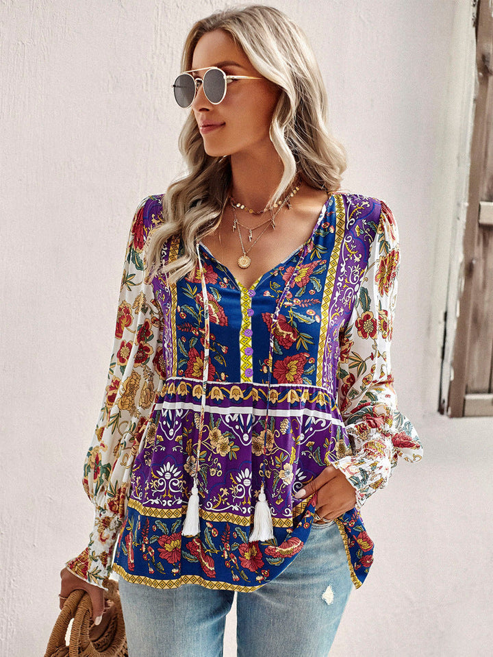 Levoire | Blouse Avec Motif Floral Boho Multicolore 5