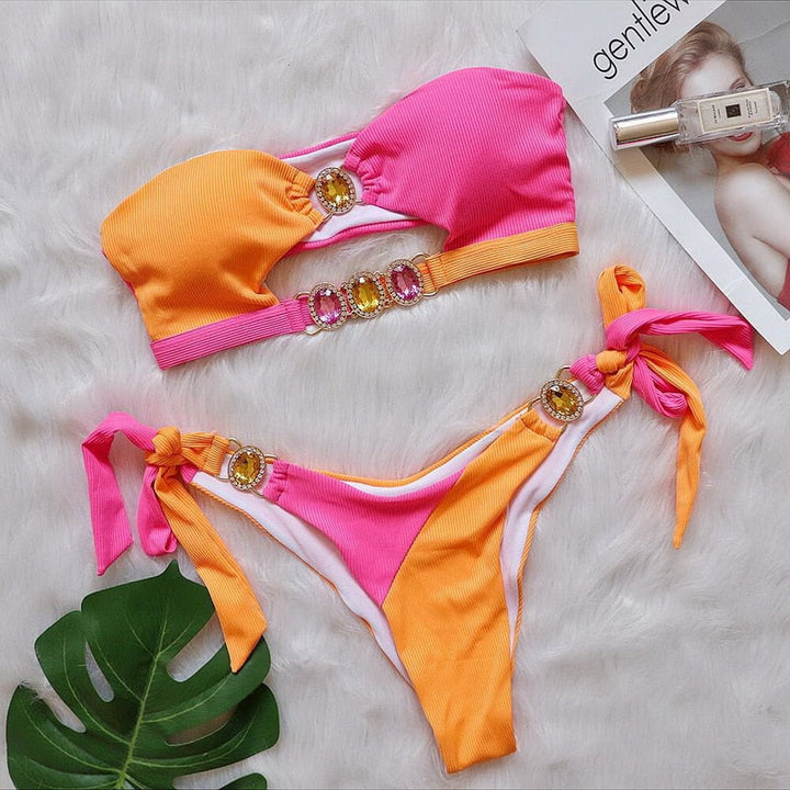 Levoire | Bikini Brillant, Scintillant & Sexy Rose-Orange