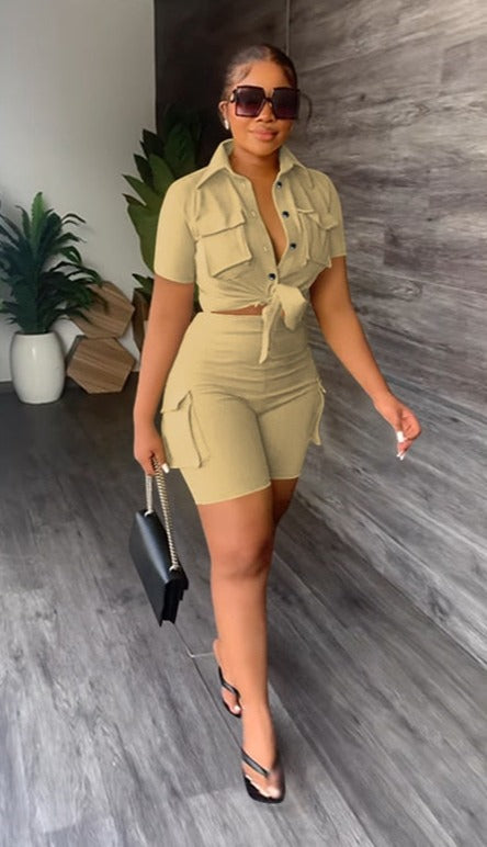Levoire | Cargo Stilted Courte Manche Crop & Shorts