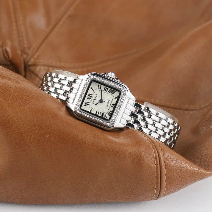 Levoire | Montre En Diamant Pour Femmes Carrée Zilver Timantti