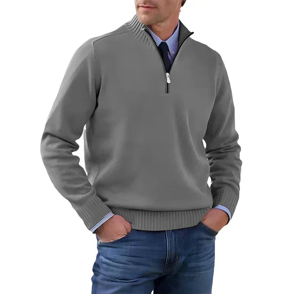 Levoire | Pullover Zip Élégant Gris foncé