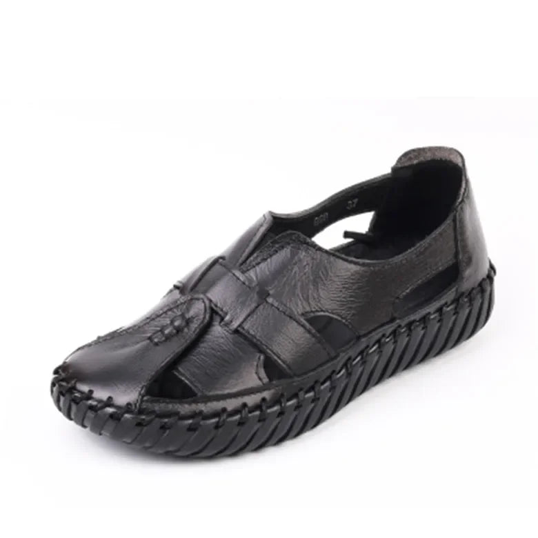 Levoire | Sandales Cuir Femme Été Rétro Noir