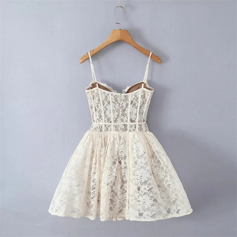 Levoire | Robe Mini En Dentelle De Récolte De Vin