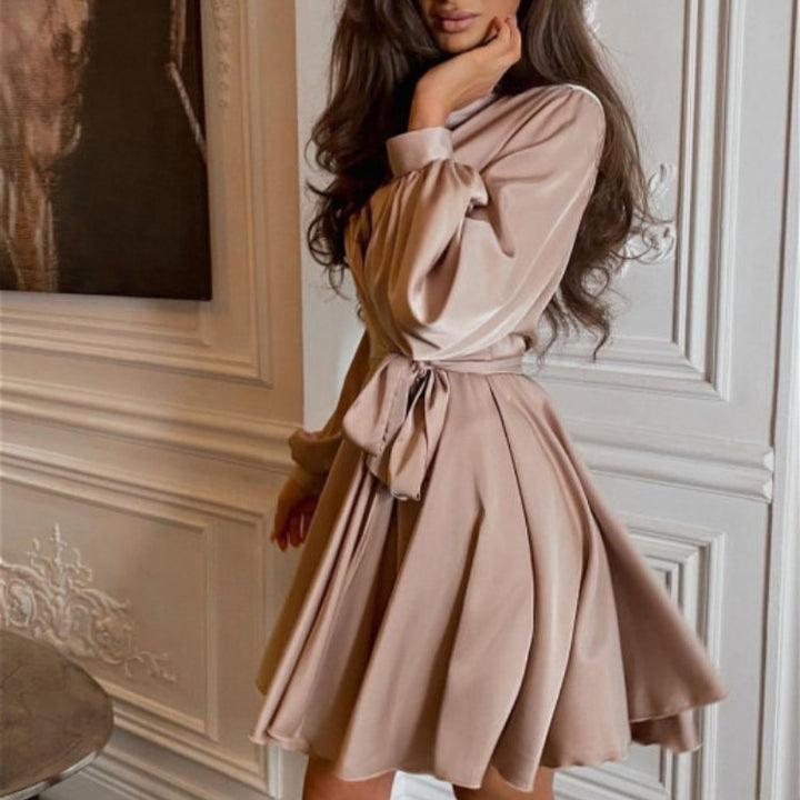 Levoire | Rennot robe satin à manches longues en V