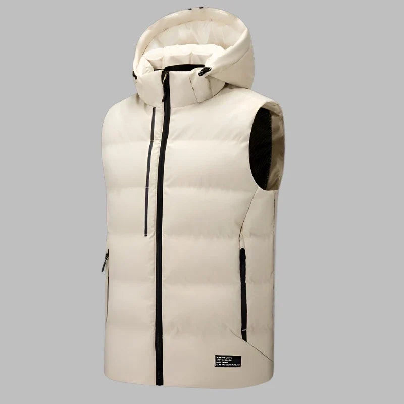 Levoire | Gilet Rembourré Intermédiaire Avec Capuche Pour Hommes Khaki