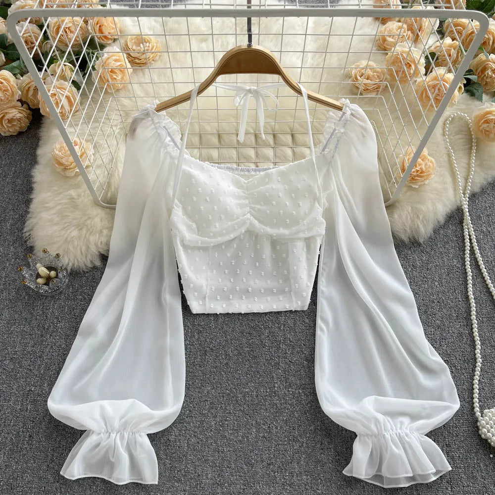 Levoire | Chemise courte pour femmes Blanc Une taille