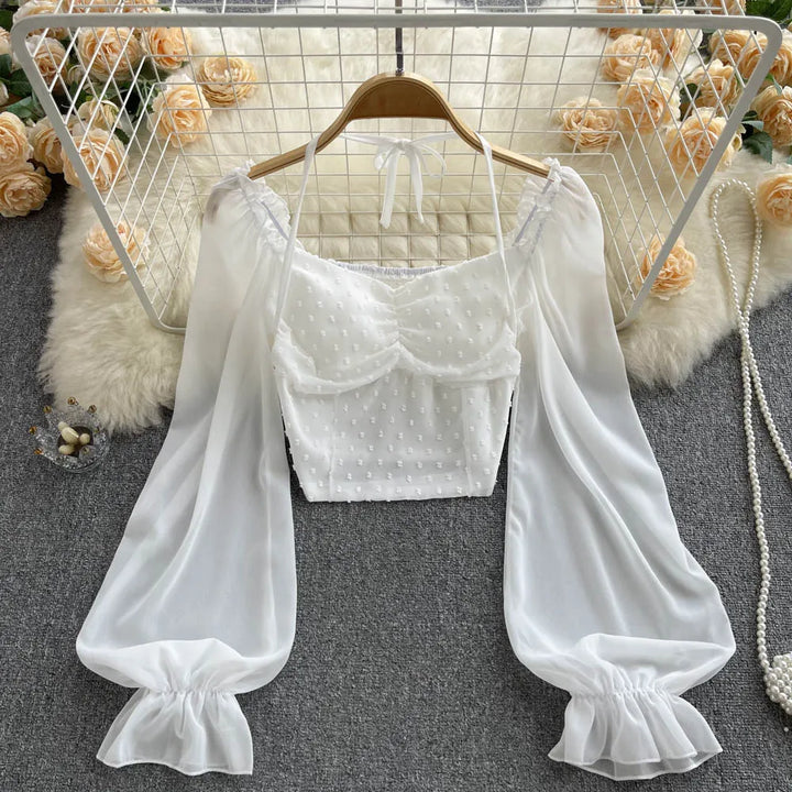 Levoire | Chemise courte pour femmes Blanc Une taille
