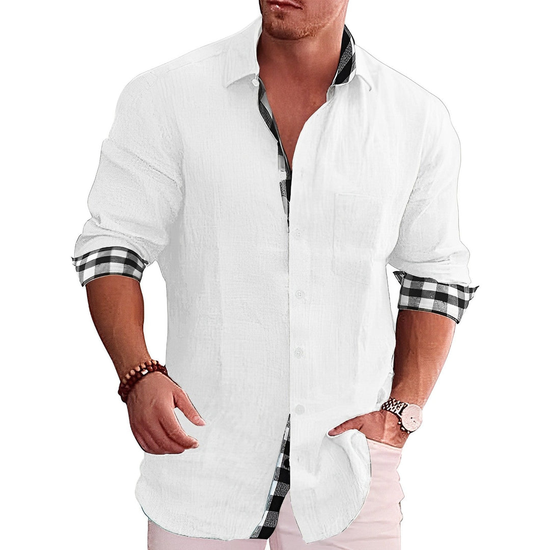 Levoire | Chemise D'Été Avec Des Manches Retroussées Et Un Motif Blanc