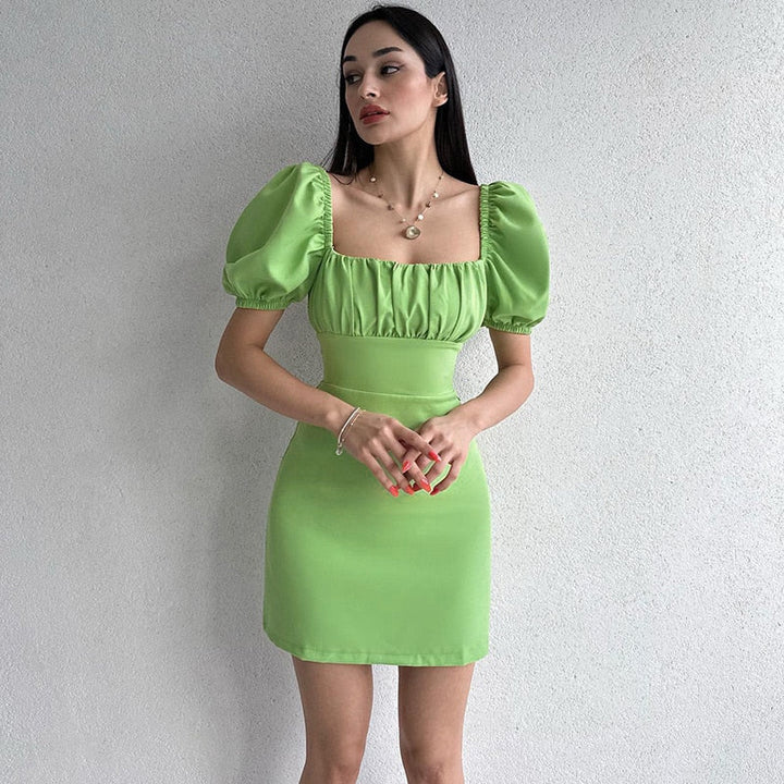 Levoire | Manchette Bouffante Ouverture Au Dos Robe Mini