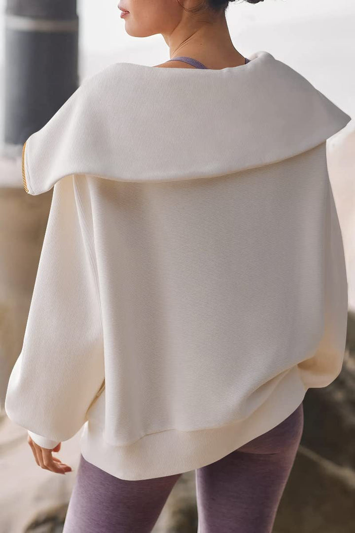 Levoire | Pulls Grande Taille Blanc Avec Grand Col