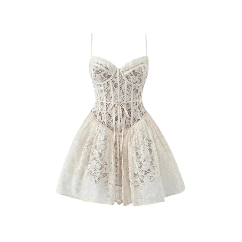 Levoire | Robe Mini En Dentelle De Récolte De Vin