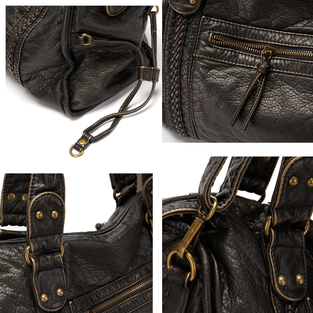 Levoire | Sac À Bandoulière Rétro Noir En Cuir