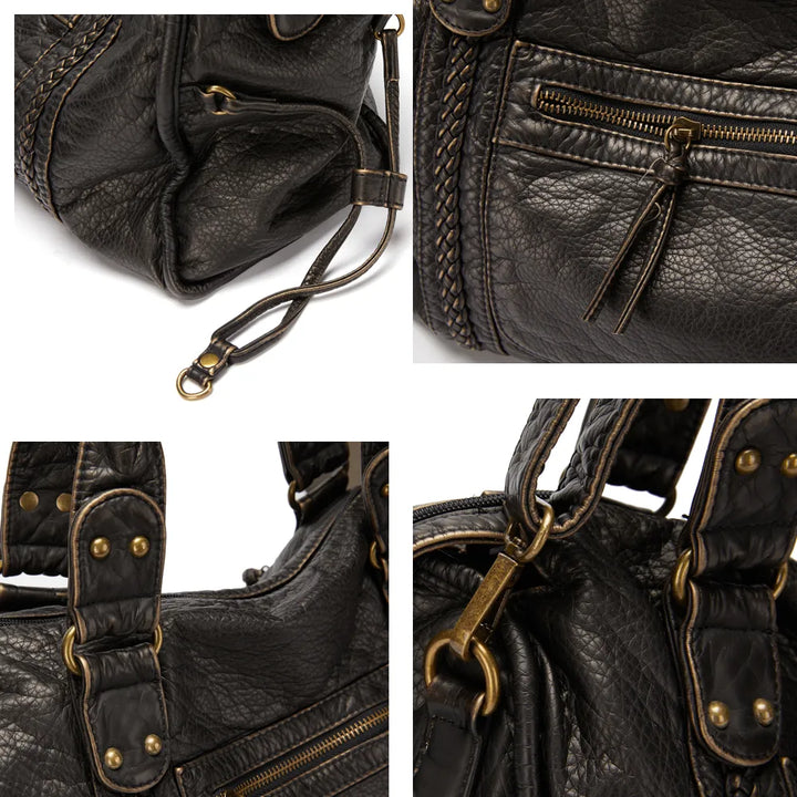Levoire | Sac À Bandoulière Rétro Noir En Cuir