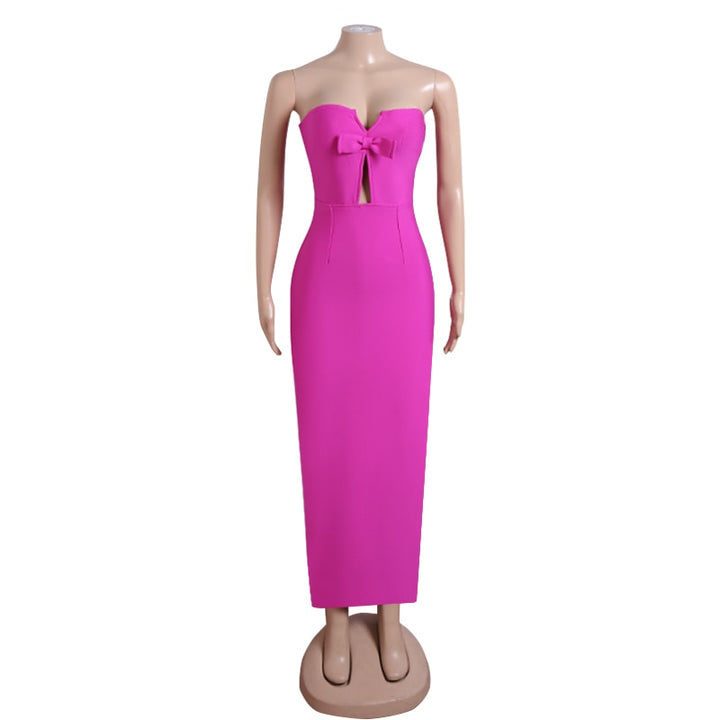 Levoire | Bodycon Dress With Off-The-Shoulder Design To Ankle