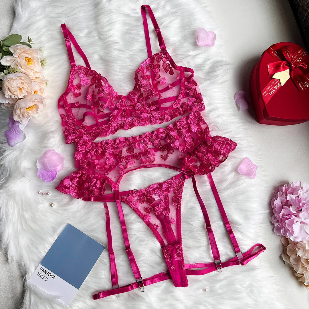 Levoire | Ensemble De Lingerie De Soirée Mignon Pour La Saint-Valentin Rosarot