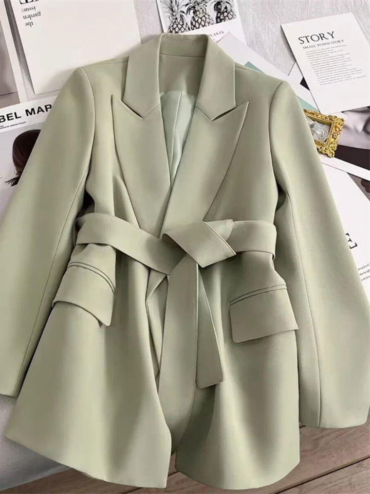 Levoire | Blazer Élégant Avec Ceinture Pour Un Look Moderne Émeraude