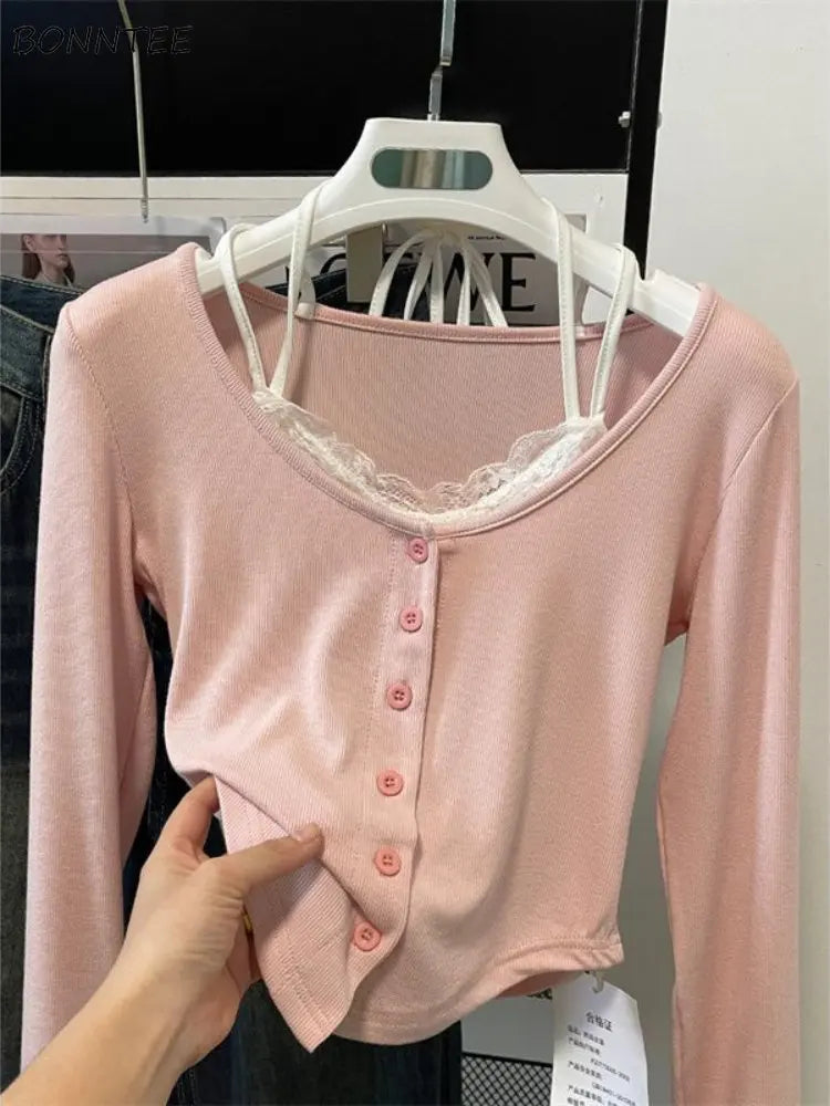 Levoire | Modernes, Élégant T-Shirt À Manches Longues Pour Femmes Avec Détails En Dentelle