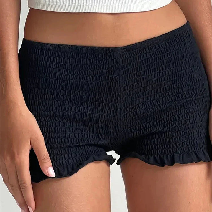 Levoire | Fronce Ruffle Mini Hotpant Shorts Noir