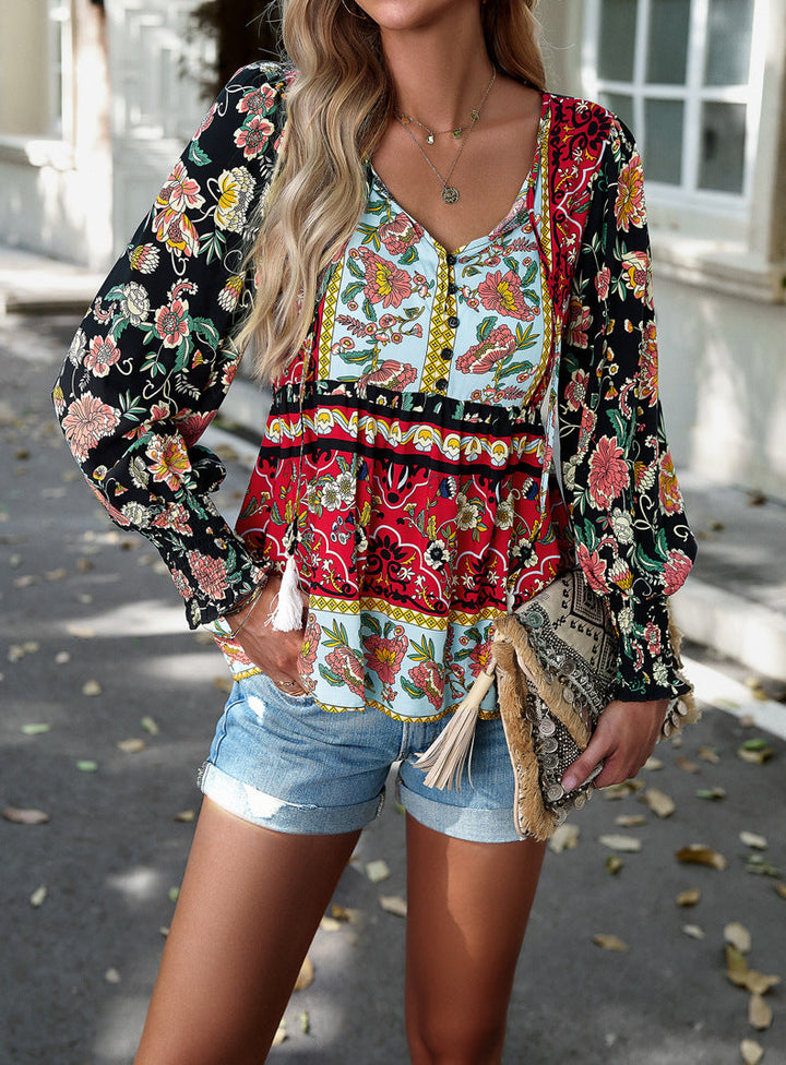 Levoire | Blouse Avec Motif Floral Boho Multicolore 3