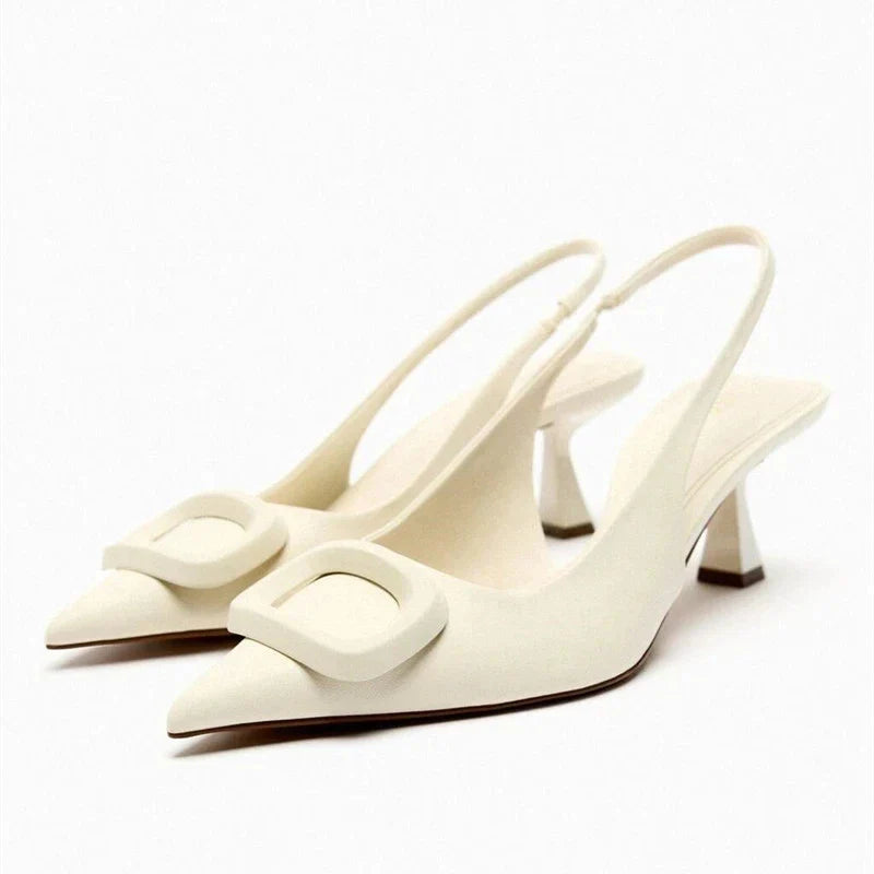 Levoire | Talons De Gala Blancs Élégants Blanc de Kerman