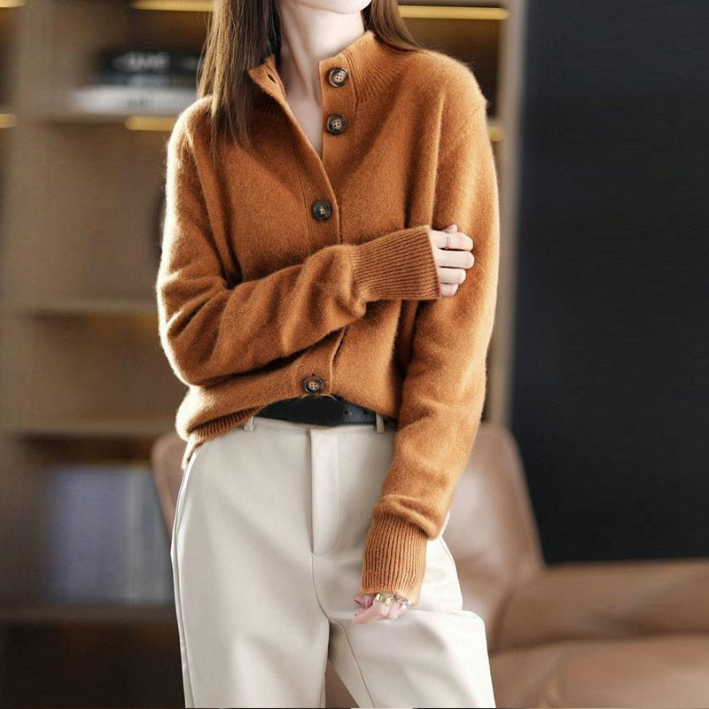 Levoire | Cardigan Avec Sensation Cachemire Pour Une Élégance Intemporelle Orange