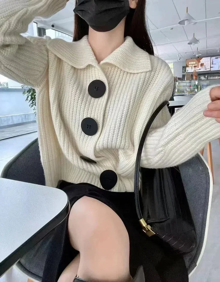 Levoire | Veste En Tricot Élégante Avec Fermeture À Boutons Abricot