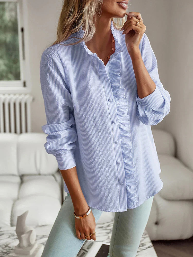 Levoire | Chemise De Bureau À Rayures Modernes À Manches Longues Pour Femmes