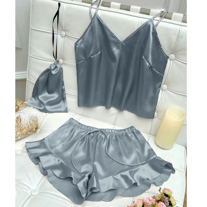 Levoire | Deux Pièces Pyjama Satin Gris