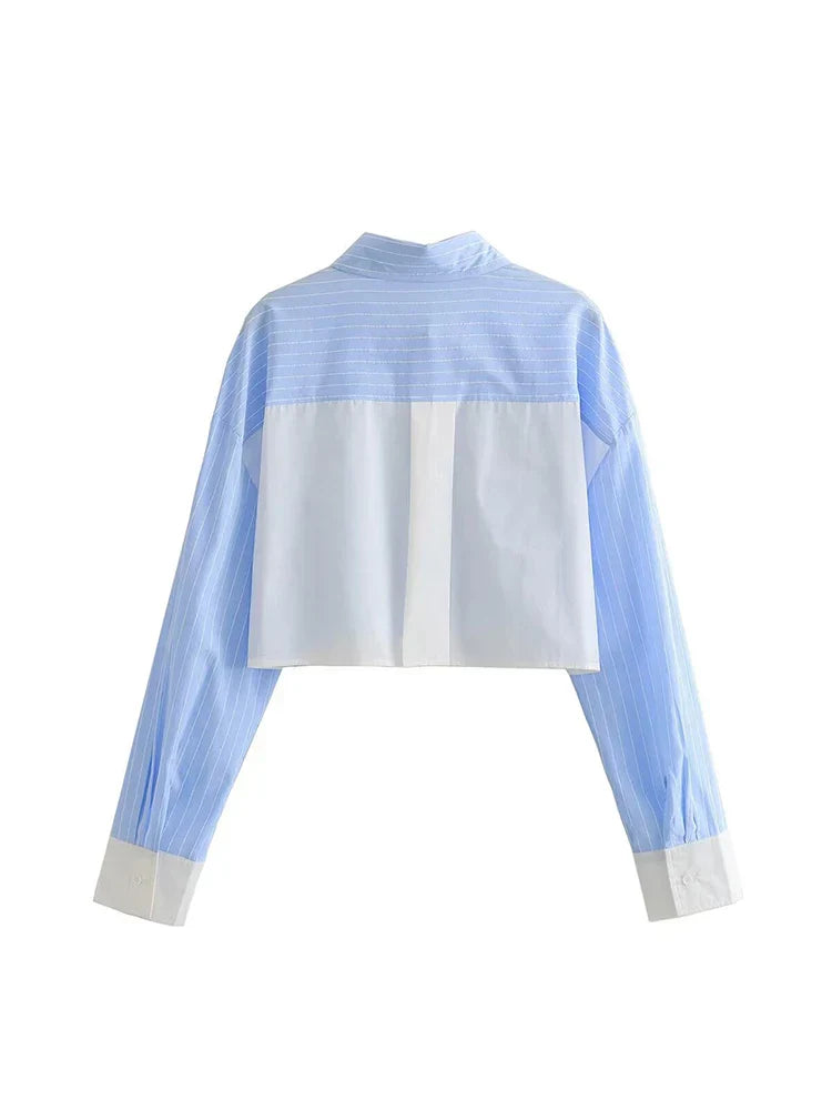 Levoire | Chemise À Manches Longues Rayée Moderne Et Ensemble De Shorts D'Été Pour Femmes