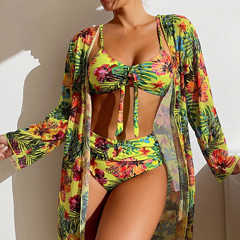 Levoire | Ensemble Bikini Taille Haute Séduisant Jaune