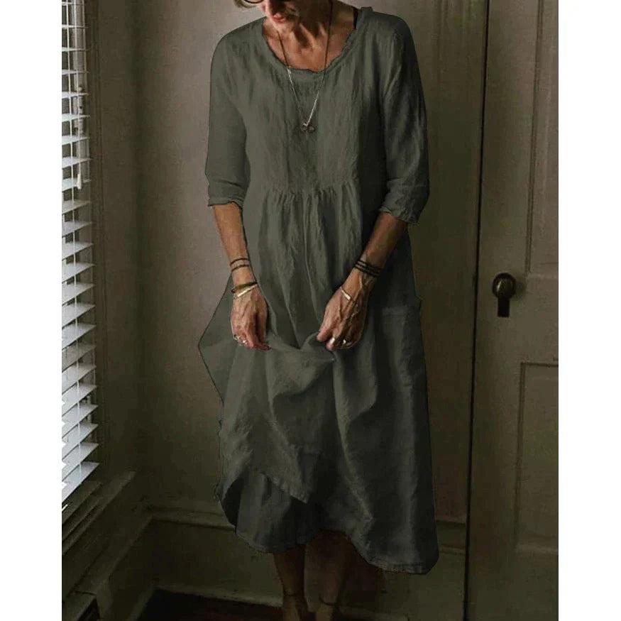 Levoire | Robe En Lin Pour Femmes vert foncé