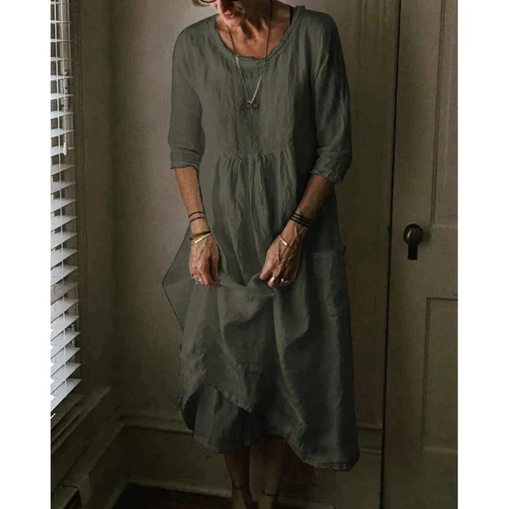 Levoire | Robe En Lin Pour Femmes vert foncé