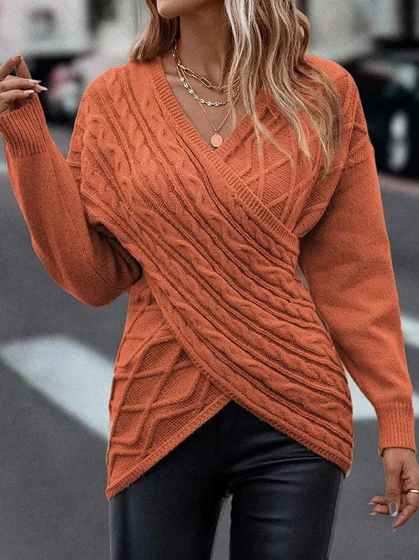 Levoire | Pull élégant à encolure en V Orange