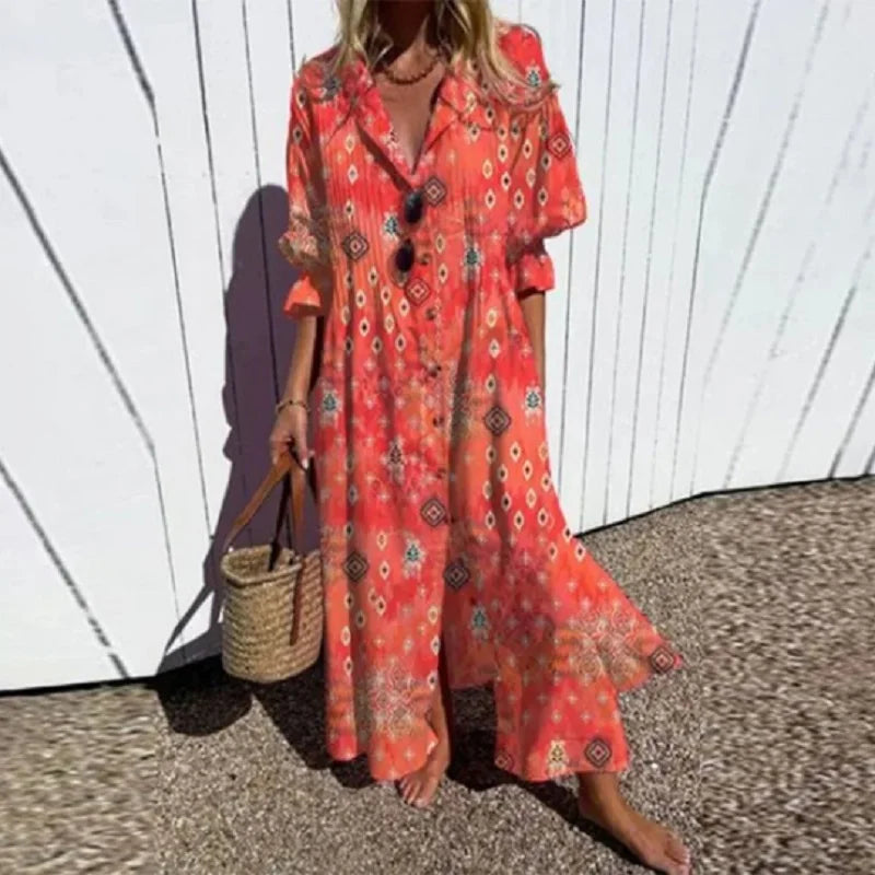 Levoire | Robe Bohème Élégante Et Fluide Rouge