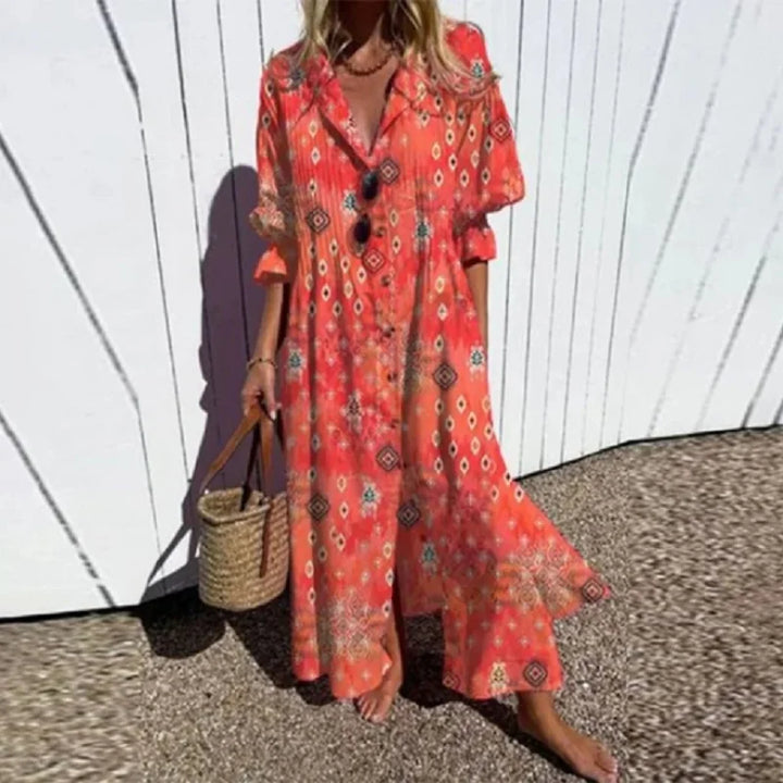 Levoire | Robe Bohème Élégante Et Fluide Rouge