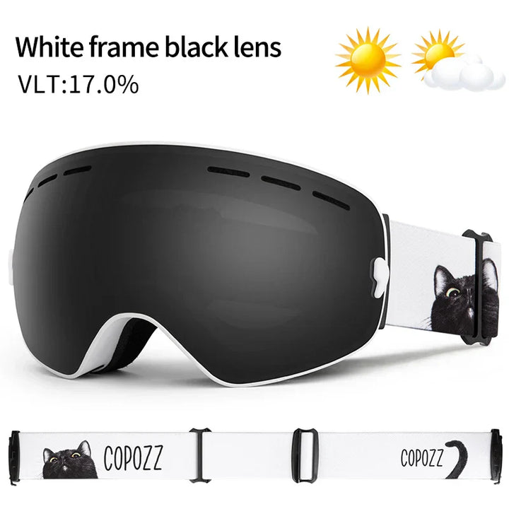 Levoire | De Ski Unisexe Uv400 Anti-Buée Blanc Noir